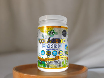 Frasco de COLÁGENO MARINO + Vitaminas + Cloruro de Magnesio, Cúrcuma y Resveratrol