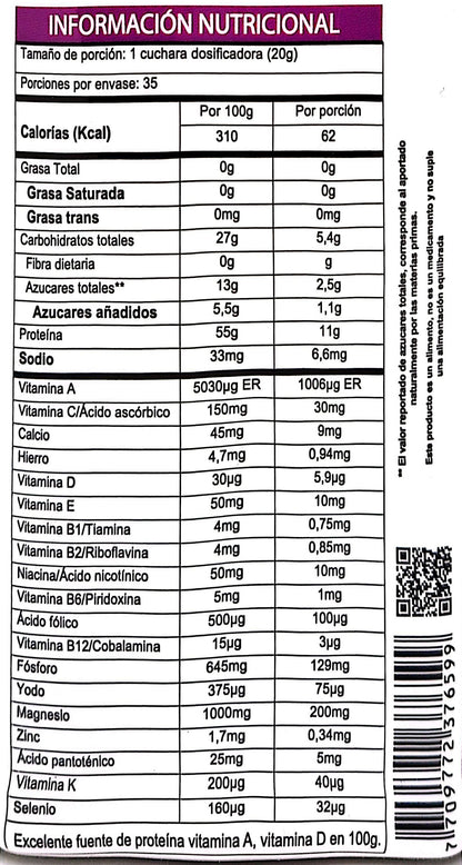 Frasco de COLÁGENO hidrolizado + Biotina + Niacina + Cloruro de Magnesio