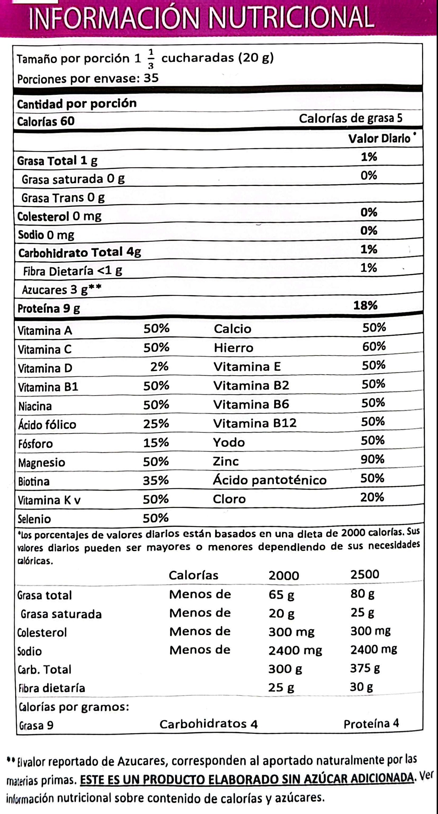 Frasco de COLÁGENO hidrolizado + Biotina + Niacina + Magnesio + Quinua + Vitamina C