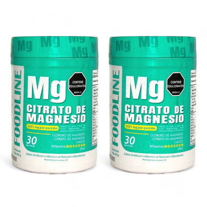 2 Tarros de Citrato de Magnesio + Cloruro de Magnesio + Calcio + Vitaminas + Zinc - 900 grs.