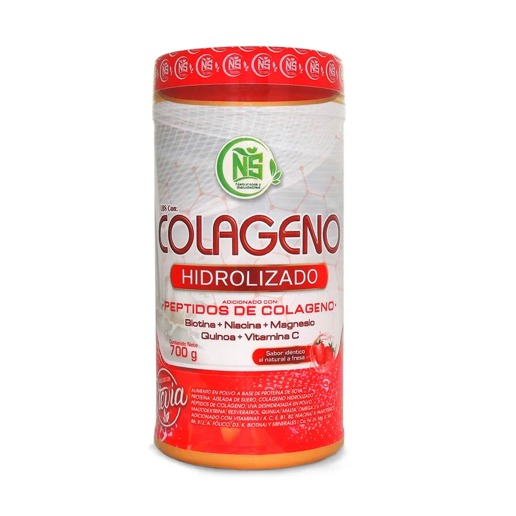 Frasco de COLÁGENO hidrolizado + Biotina + Niacina + Magnesio + Quinua + Vitamina C