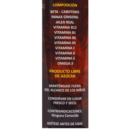 Frasco de GINSENG con antioxidantes y Vitaminas