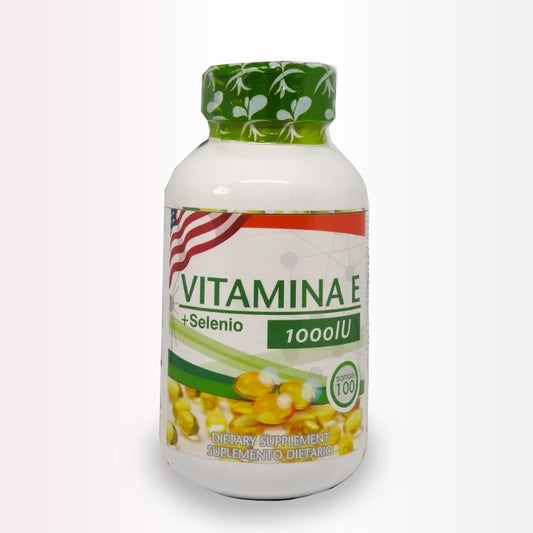 Frasco de cápsulas de VITAMINA E+ Selenio