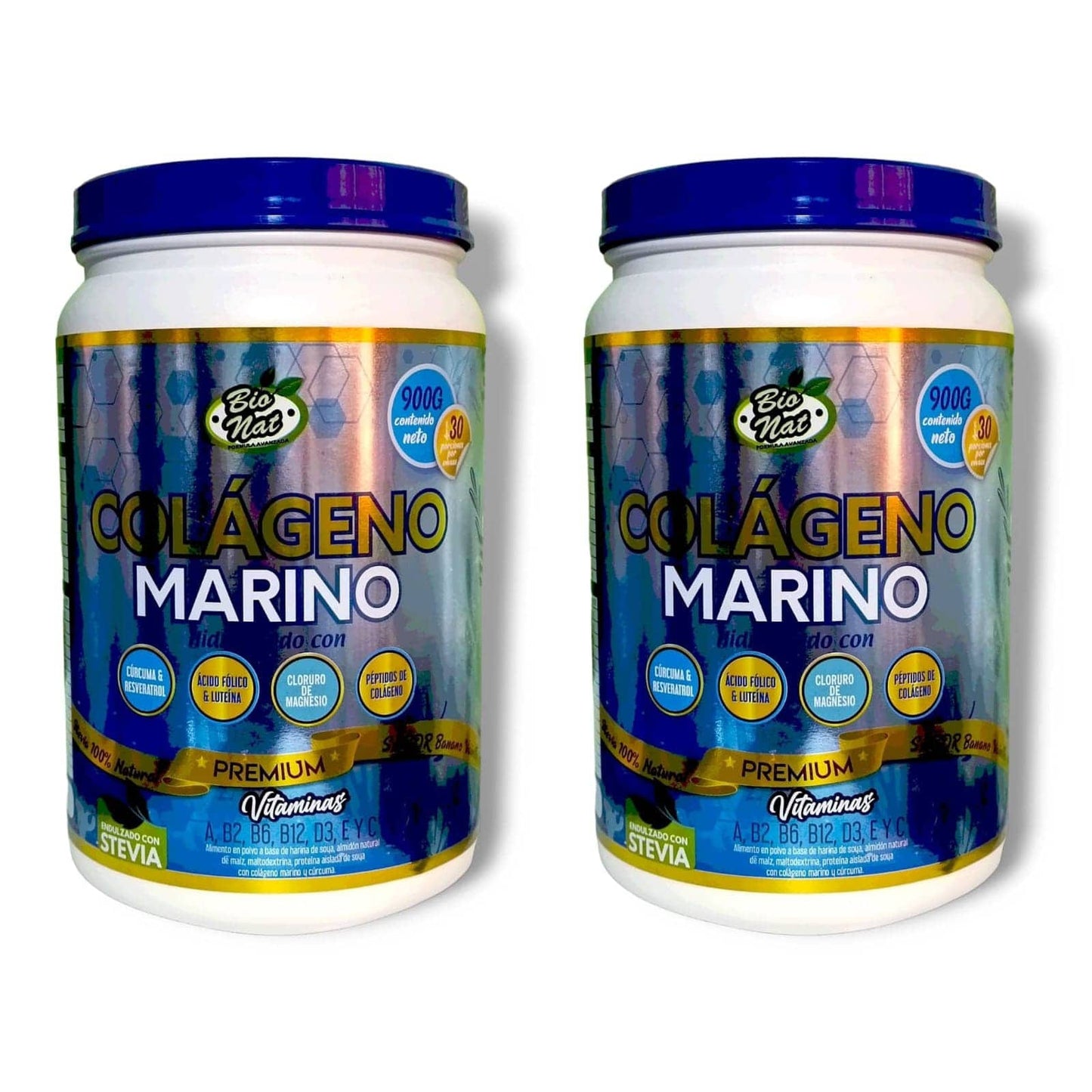 Combo 2 Tarros de COLÁGENO MARINO + Vitaminas + Magnesio, Cúrcuma + Resveratrol